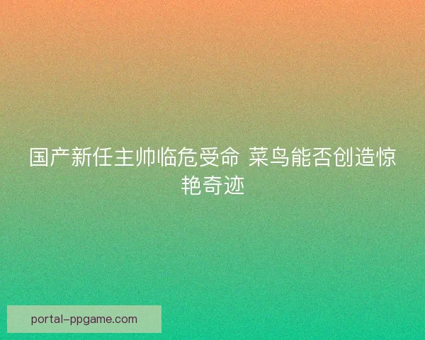 国产新任主帅临危受命 菜鸟能否创造惊艳奇迹